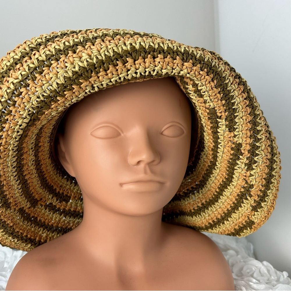 Jhats Beach Sun Floppy‎ Straw Hat Neutral Colors OSFA